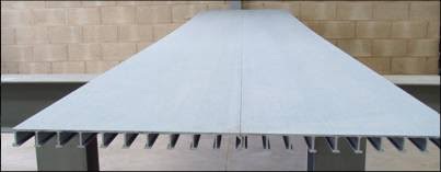 Cross-section of interlocking GRP Deck 500 planks