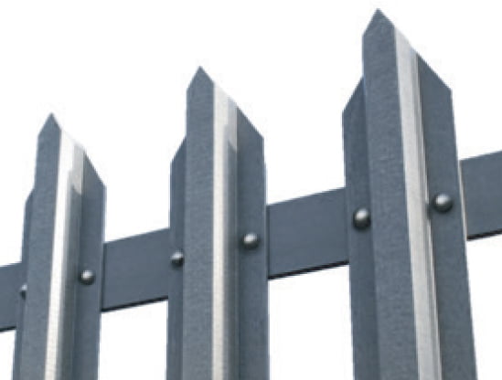 Technical installation points for GRP palisade fencing