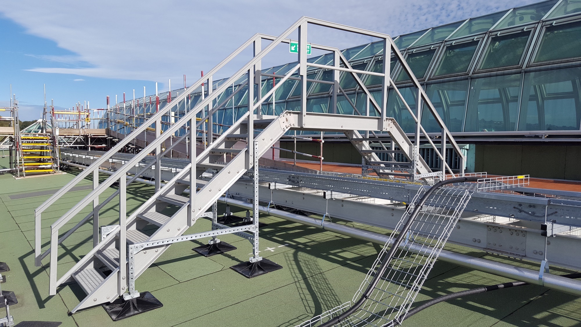 GRP up-and-over access platform on a rooftop