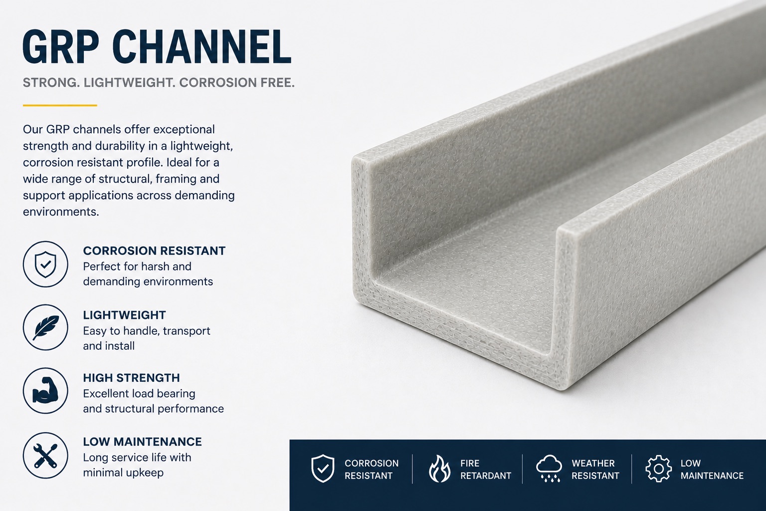GRP channel structural profile