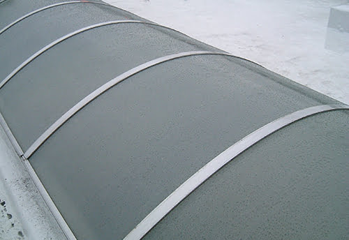 GRP translucent glazing in an industrial roof